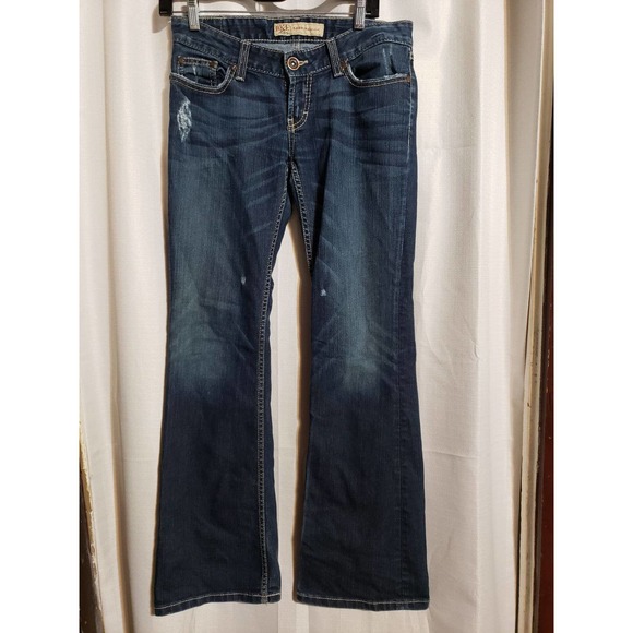 Women's size 27" x 31.5" BKE denim dark wash Sabrina stretch bootcut jeans - Picture 1 of 3